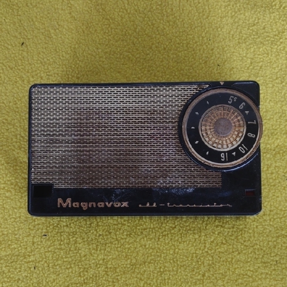1953 Black and Gold Portable AM Bakelite Radio